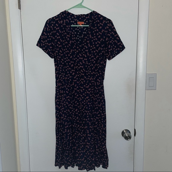Modcloth Congenial Charm Blue Floral Dress Medium - Picture 3 of 6